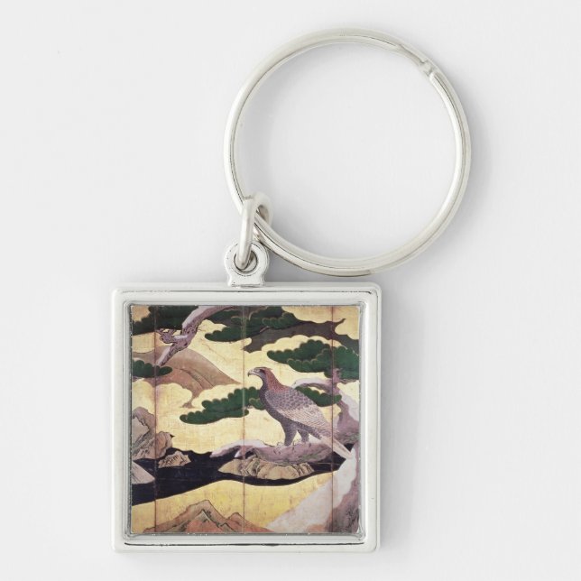 The Hawks in the Pines, 6 panel folding screen Keychain (Front)