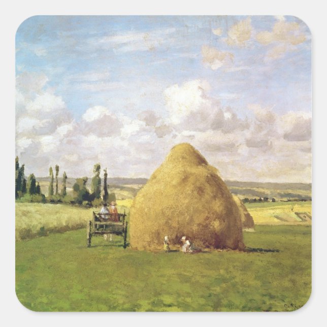 The haystack, Pontoise, 1873 Square Sticker (Front)