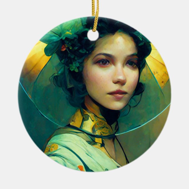 The Headdress Fantasy Sci-Fi Ceramic Ornament (Front)