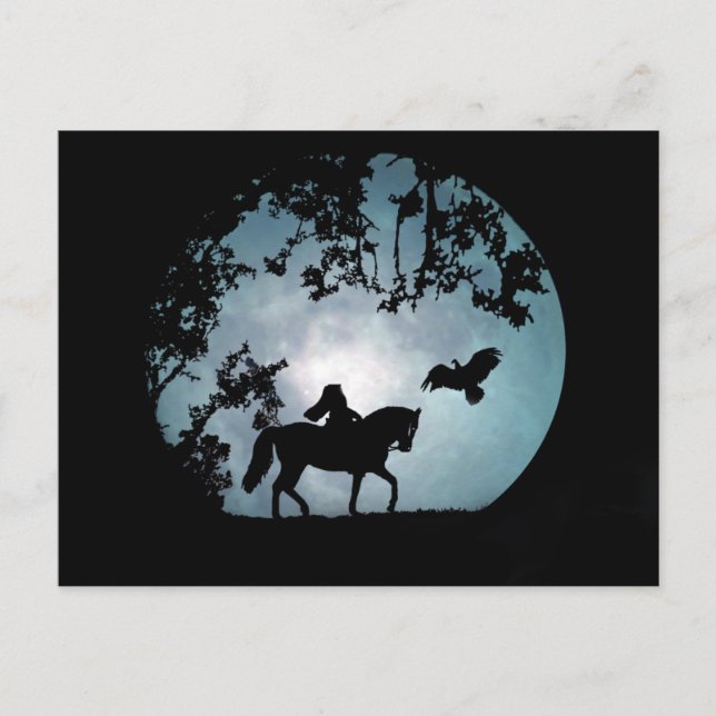 The Headless Horseman Halloween Postcard (Front)