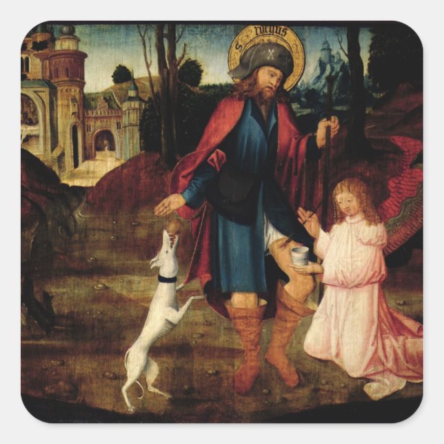 The Healing of Saint Roch Square Sticker (Front)