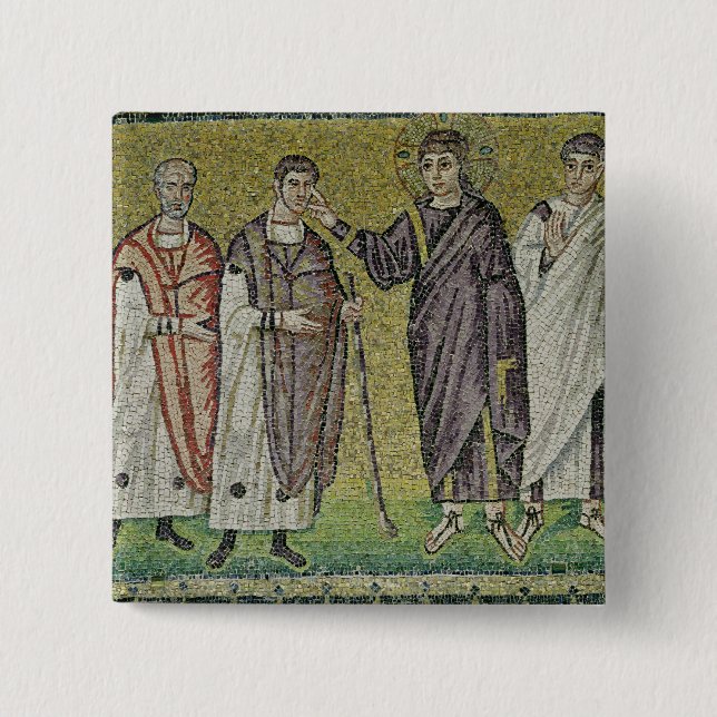 The Healing of Two Blindmen from Jericho Button (Front)