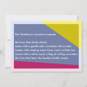 The Healthcare Assistant expands Thank You Card