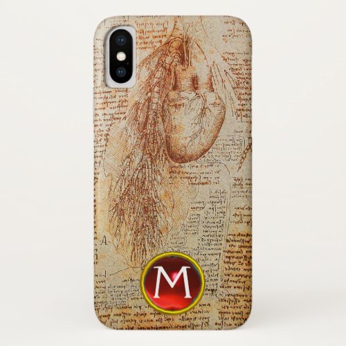 The Heart and the Bronchial Arteries Gem Monogram iPhone X Case