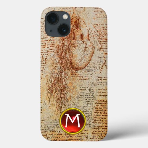 The Heart and the Bronchial Arteries Gem Monogram iPhone 13 Case