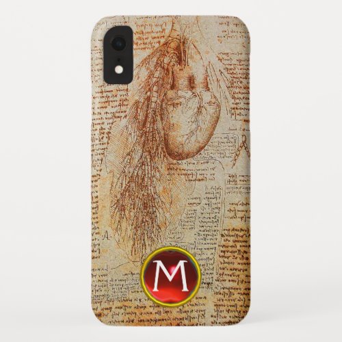 The Heart and the Bronchial Arteries Gem Monogram iPhone XR Case