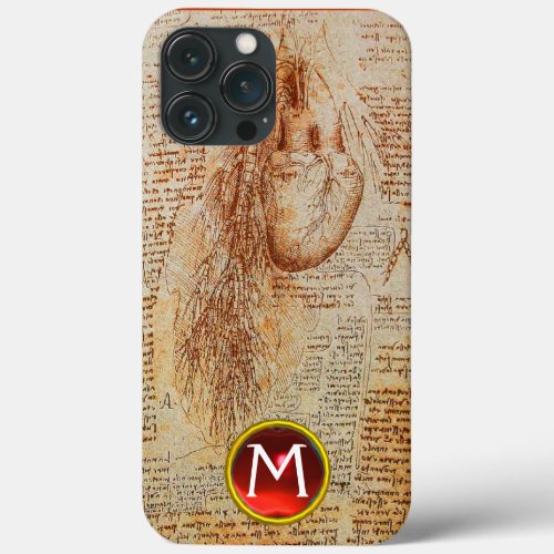 The Heart and the Bronchial Arteries Gem Monogram iPhone 13 Pro Max Case