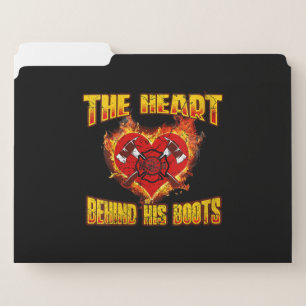 The Heart Behind His Boots Firefighter Lovers File Folder