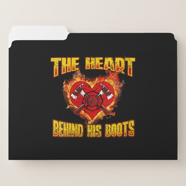 The Heart Behind His Boots | Firefighter Lovers File Folder (Front Left)