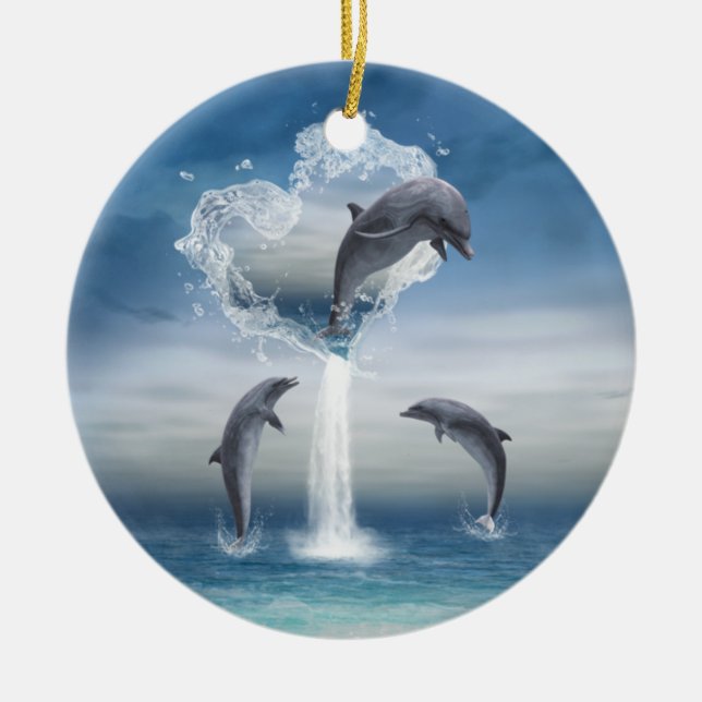 The heart from the Dolphins round Ornament (Front)