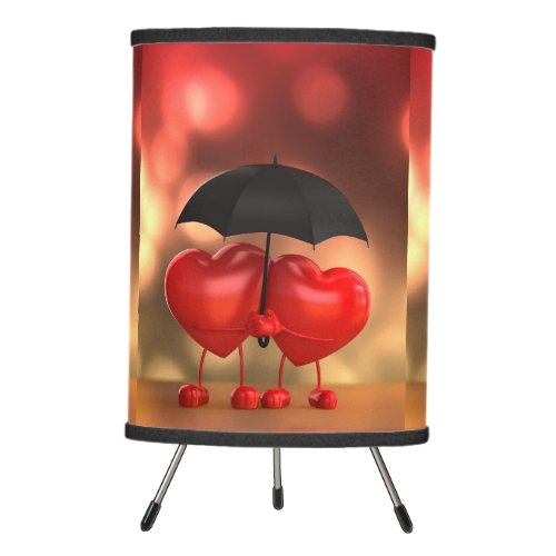 The heart holds the umbrella tripod lamp