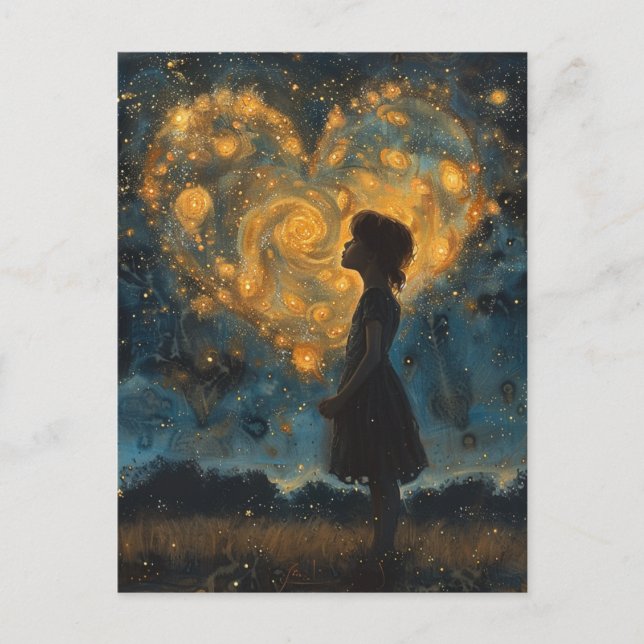 The Heart in the Stars Girl  Postcard (Front)