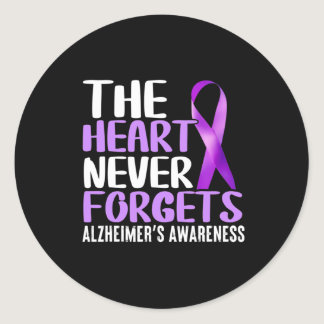 The Heart Never Forgets  Alzheimer´s Awareness  Classic Round Sticker