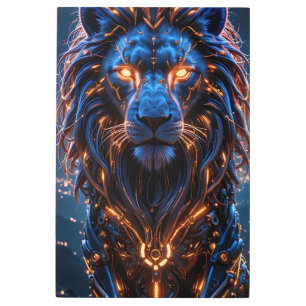 The Heart of a King Poster – Glowing Cyber Lion