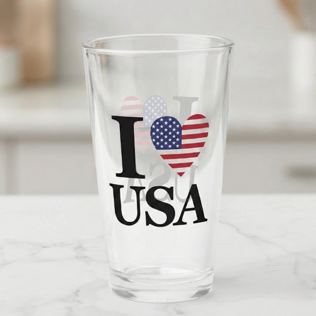 The "Heart of America" Pint Glass (Toast to the USA.)