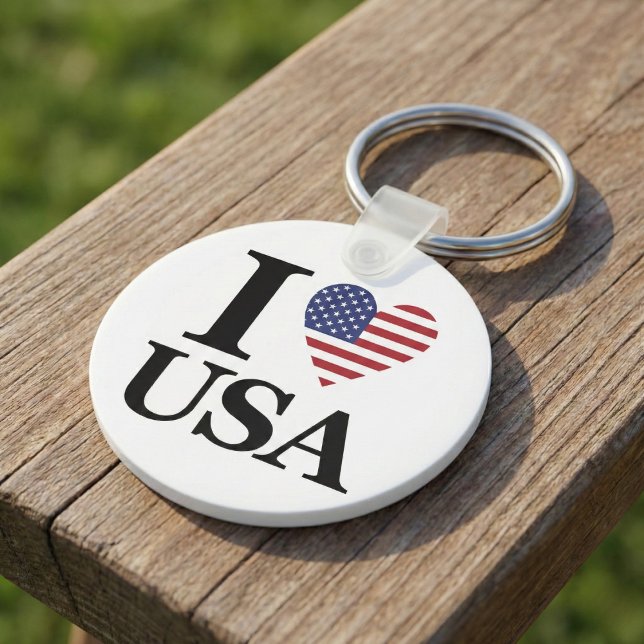 The "Heart of America" Round Keychain (A Daily Reminder that Your Heart Belongs to America.)