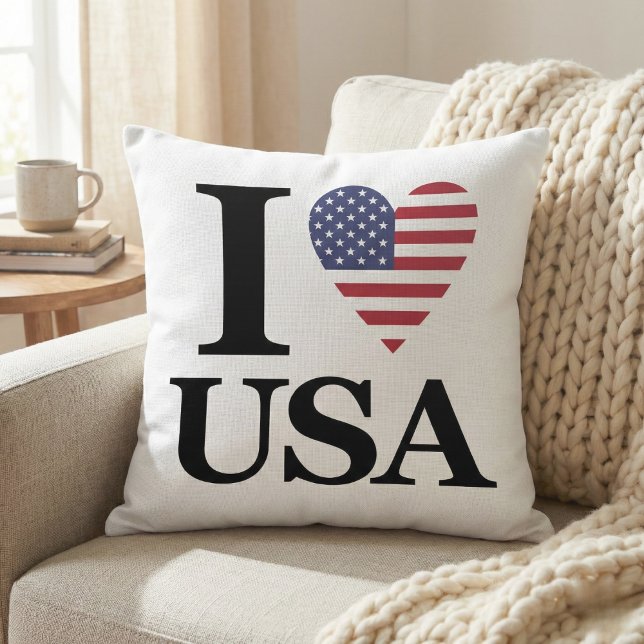 The "Heart of America" Square Throw Pillow (The Heart of Your Home.)