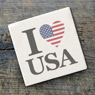 The "Heart of America" Tumbled Stone Coaster