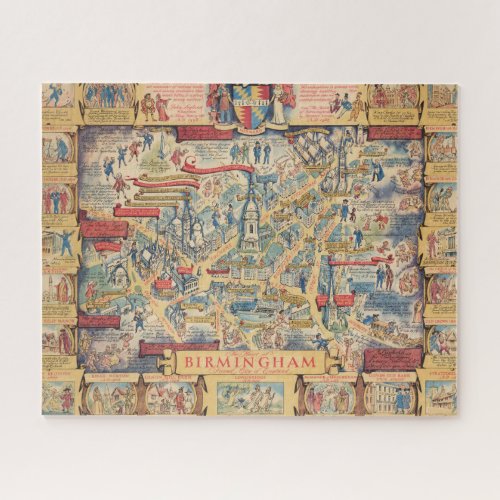 The Heart of Birmingham England Map Jigsaw Puzzle