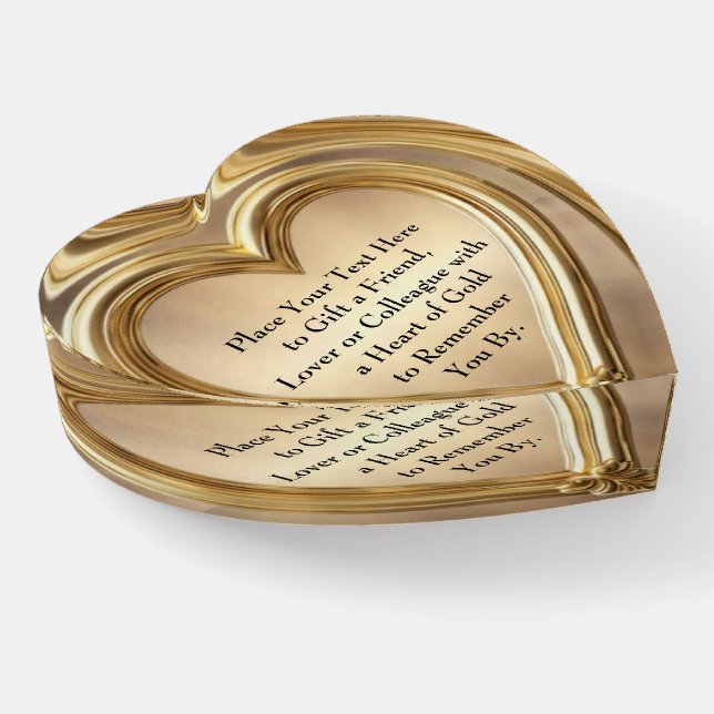 The Heart of Gold Keepsake - "Personalized" Paperweight (Angled)