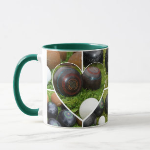 The Heart of Lawn Bowls: A Vintage Photo Collage Mug