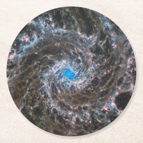 The Heart Of Messier 74 Round Paper Coaster