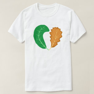 The Heart of Nature Green and Brown leaves  T-Shirt