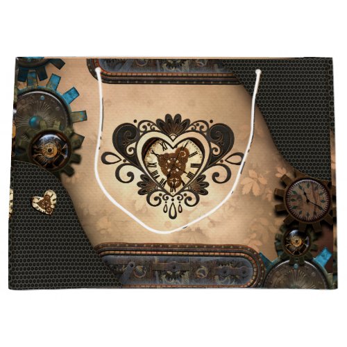 The heart of steampunk large gift bag