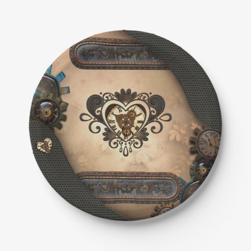 The heart of steampunk paper plates