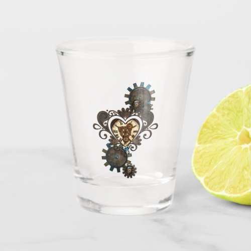 The heart of steampunk shot glass