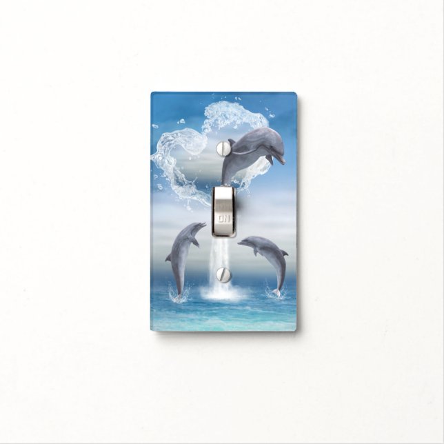 The Heart Of The Dolphins Light Switch Cover (In Situ)