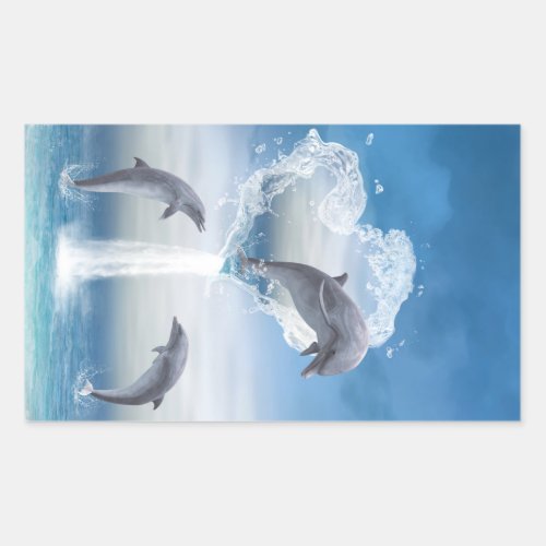 The Heart Of The Dolphins Rectangular Sticker