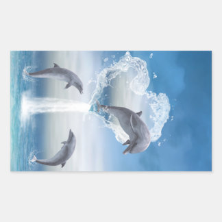 The Heart Of The Dolphins Rectangular Sticker