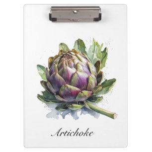 The Heart of the Garden: Artichoke in Watercolor Clipboard