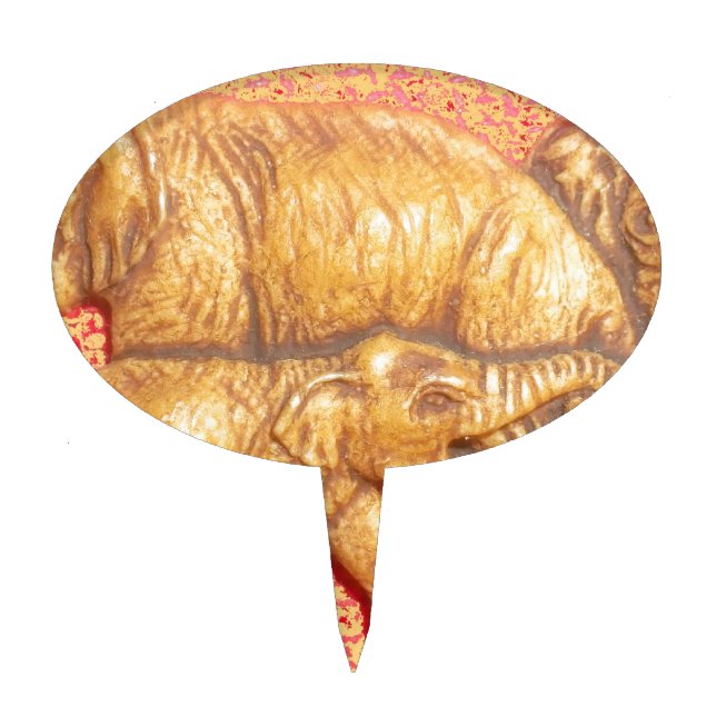 The Heart of the Herd: Elephant Family Portrait Cake Topper (Front)