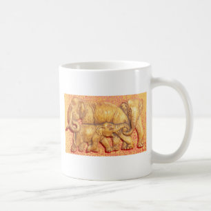 The Heart of the Herd: Elephant Family Portrait Coffee Mug