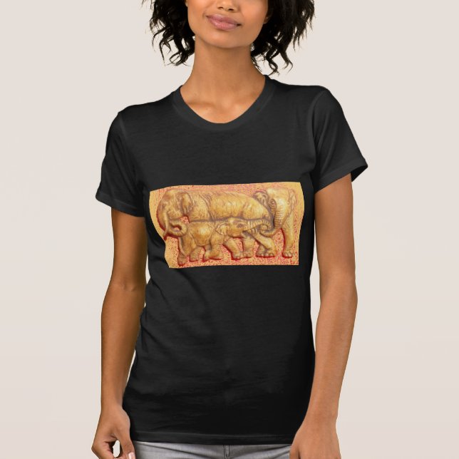 The Heart of the Herd: Elephant Family Portrait T-Shirt (Front)