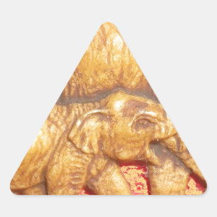 The Heart of the Herd: Elephant Family Portrait Triangle Sticker