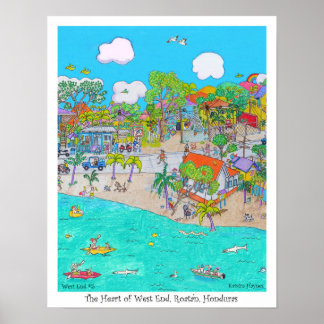 The Heart of West End #5, Roatan, Honduras Poster