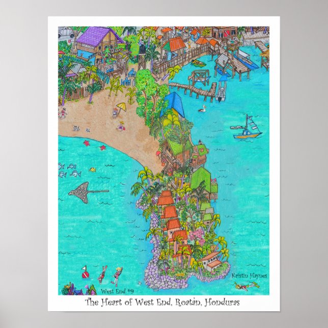 The Heart of West End #9, Roatan, Honduras Poster (Front)