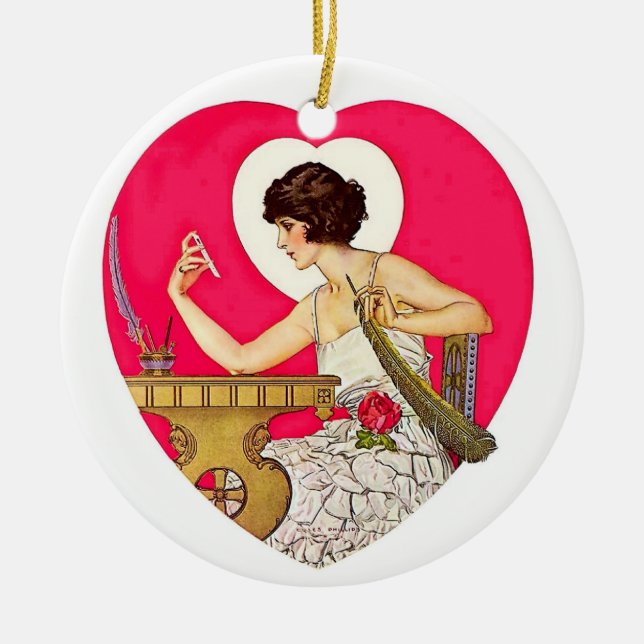 The Heart’s Desire by C Coles Phillips Ceramic Ornament (Front)