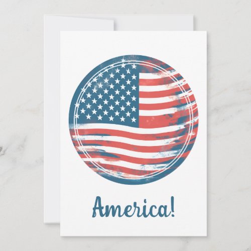 The heart shaped Flag of the USA Invitation