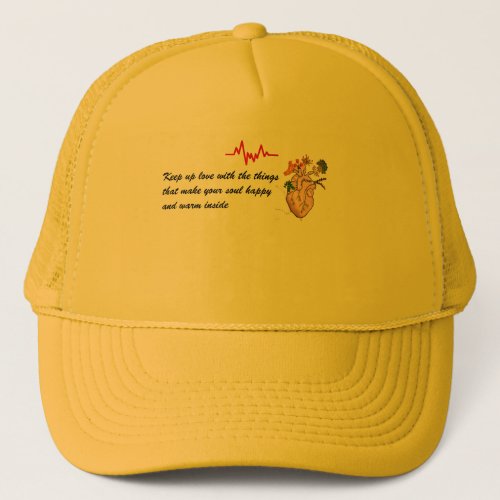 the heart that beats with life trucker hat