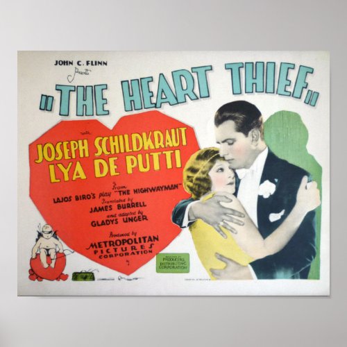 The Heart Thief Vintage Classic Movie Poster