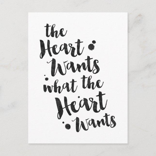 The Heart Wants - Inspirational Card (Front)