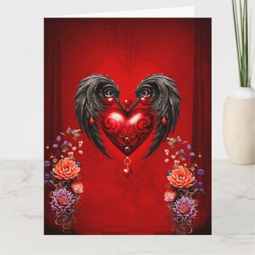 The heart with black wings card