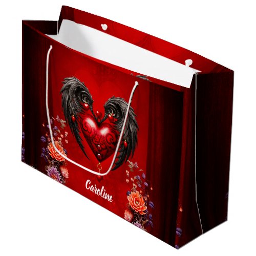 The heart with black wings large gift bag