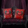 The heart with black wings throw pillow