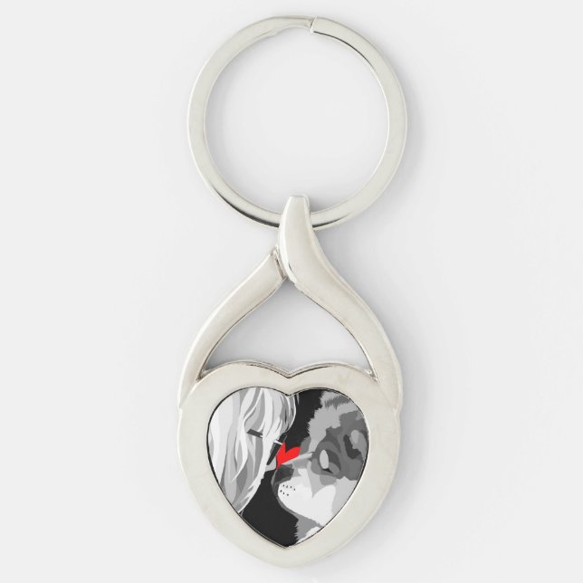 The heARTdog chow keychain (Front)