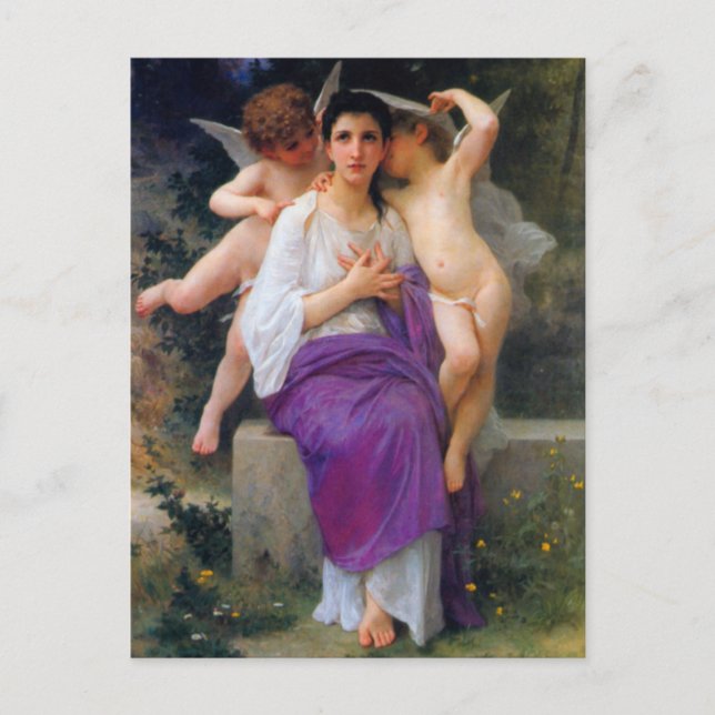 The Heart's Awakening by Bouguereau Postcard (Front)